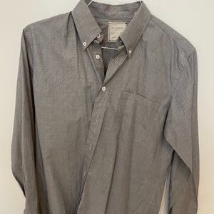 Billy Reid grey shirt with white dots
